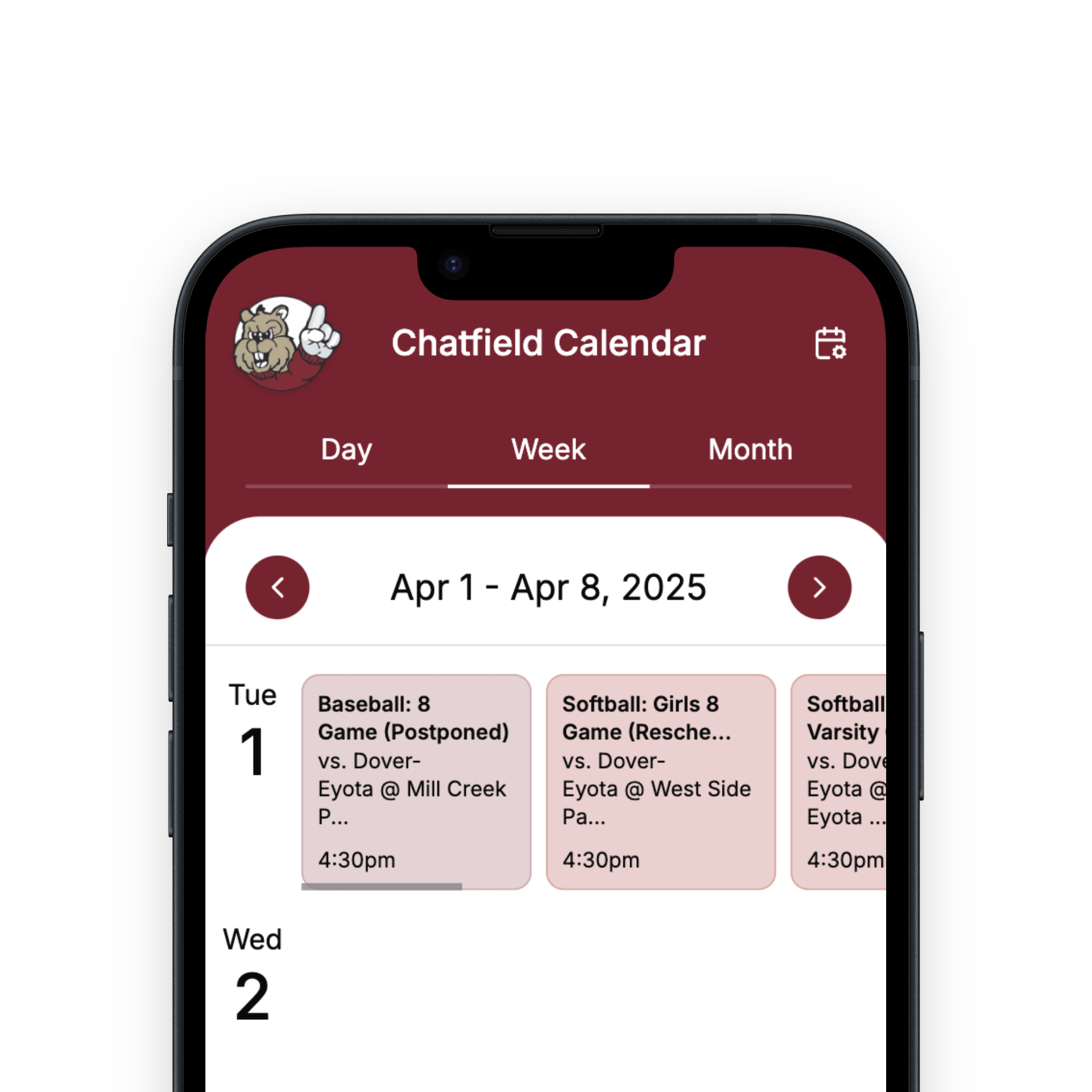 Chatfield Calendar App