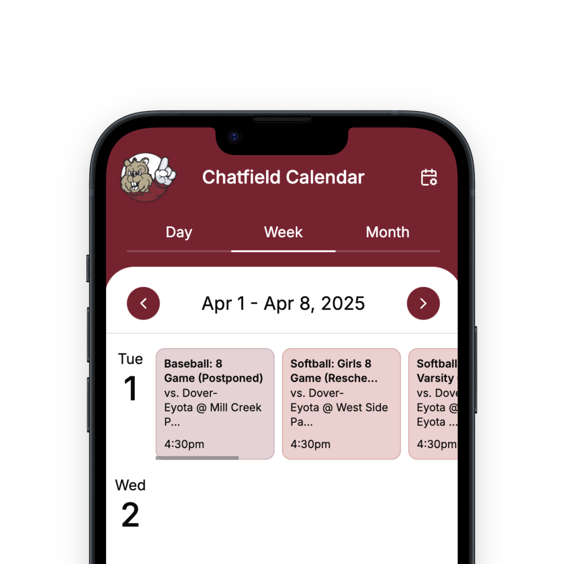 Chatfield Calendar App